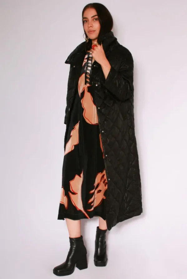 Lopezientos Vestido mujer midi cuello sanse Parole Italy terciopelo. ⋆ Negro Fashion